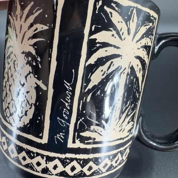 Palms and Pineapples Hawaiian Coffee Cup Mug by Island Heritage M Goodwill Mug - Picture 6 of 10